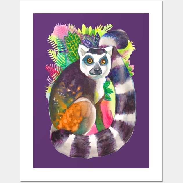 Ringtail Lemur Magic Forest Wall Art by ProfessorBees